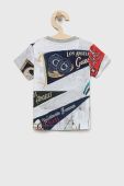 Дитяча бавовняна футболка Guess колір сірий з принтом (2857135) Дитяча бавовняна футболка Guess колір сірий з принтом (2857135)