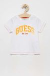 Дитяча бавовняна футболка Guess колір білий візерунок (2883343) Дитяча бавовняна футболка Guess колір білий візерунок (2883343)