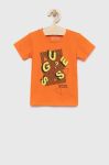 Дитяча бавовняна футболка Guess колір помаранчевий візерунок (2948746) Дитяча бавовняна футболка Guess колір помаранчевий візерунок (2948746)