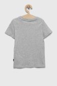 Дитяча бавовняна футболка Puma ESS+ LOGO POWER Tee B колір сірий з принтом