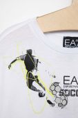 Дитяча бавовняна футболка EA7 Emporio Armani колір білий з принтом (3141294)