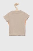 Дитяча бавовняна футболка Guess колір бежевий з принтом (3009495)