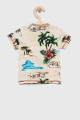 Дитяча бавовняна футболка Guess колір бежевий візерунок (3133449) Дитяча бавовняна футболка Guess колір бежевий візерунок (3133449)