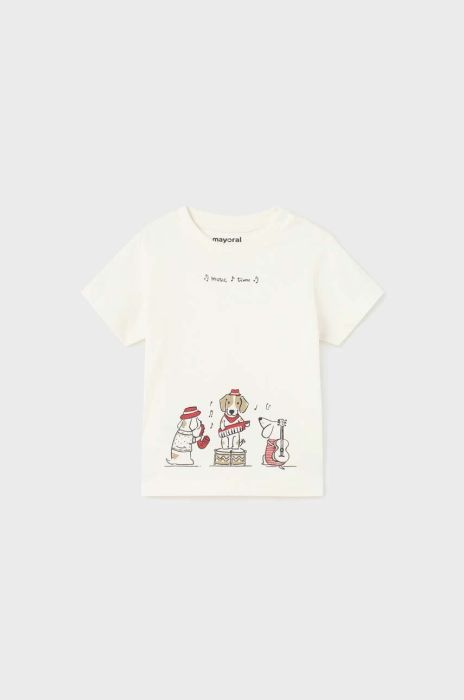 Бавовняна футболка для немовлят Mayoral колір білий з принтом (2936436) Бавовняна футболка для немовлят Mayoral колір білий з принтом (2936436)