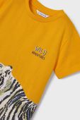 Дитяча бавовняна футболка Mayoral колір помаранчевий з принтом (2932321)