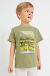 Дитяча бавовняна футболка Mayoral колір зелений з принтом (2936771) Дитяча бавовняна футболка Mayoral колір зелений з принтом (2936771)