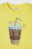 Дитяча бавовняна футболка Mayoral колір жовтий з принтом (2940387)