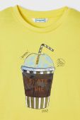 Дитяча бавовняна футболка Mayoral колір жовтий з принтом (2940387)