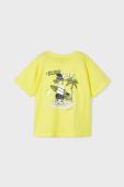 Дитяча бавовняна футболка Mayoral колір жовтий з принтом (2940443)