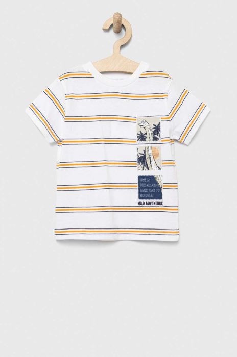 Дитяча бавовняна футболка Mayoral колір помаранчевий візерунок (2940467)