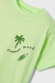 Дитяча бавовняна футболка Mayoral колір зелений візерунок (2940483)