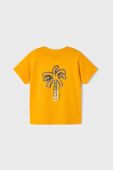 Дитяча бавовняна футболка Mayoral колір помаранчевий візерунок (2940491)