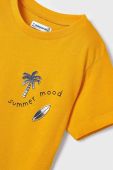 Дитяча бавовняна футболка Mayoral колір помаранчевий візерунок (2940491)