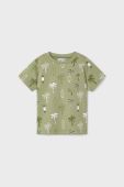 Дитяча бавовняна футболка Mayoral колір зелений візерунок (2940499)