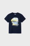 Дитяча бавовняна футболка Mayoral колір синій з принтом (2932480) Дитяча бавовняна футболка Mayoral колір синій з принтом (2932480)