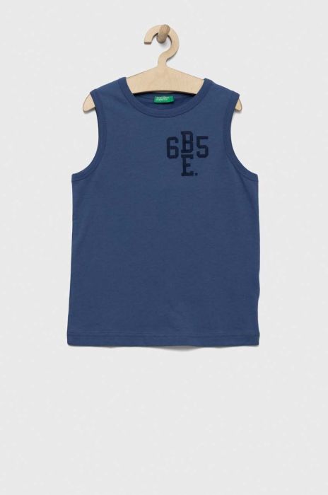 Дитяча бавовняна футболка United Colors of Benetton колір синій з принтом (3275619) Дитяча бавовняна футболка United Colors of Benetton колір синій з принтом (3275619)