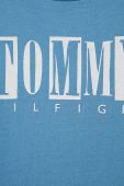 Дитяча бавовняна футболка Tommy Hilfiger з принтом колір блакитний (3228729)
