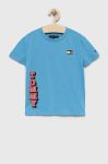 Дитяча бавовняна футболка Tommy Hilfiger з принтом колір блакитний (3075389) Дитяча бавовняна футболка Tommy Hilfiger з принтом колір блакитний (3075389)