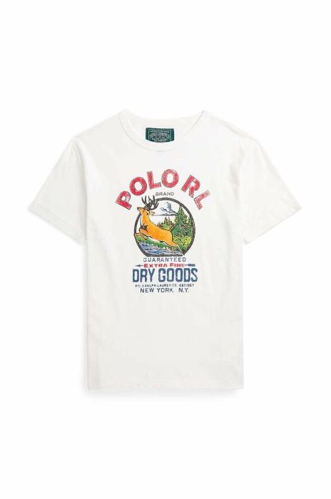 Дитяча футболка Polo Ralph Lauren колір бежевий з принтом (3046633)