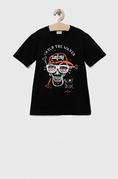 Дитяча бавовняна футболка Birba&Trybeyond колір чорний з принтом (3222315)