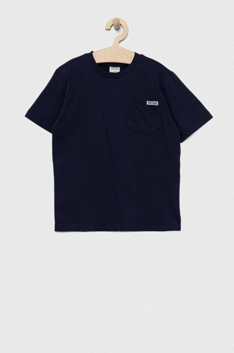 Дитяча бавовняна футболка Birba&Trybeyond колір синій однотонний