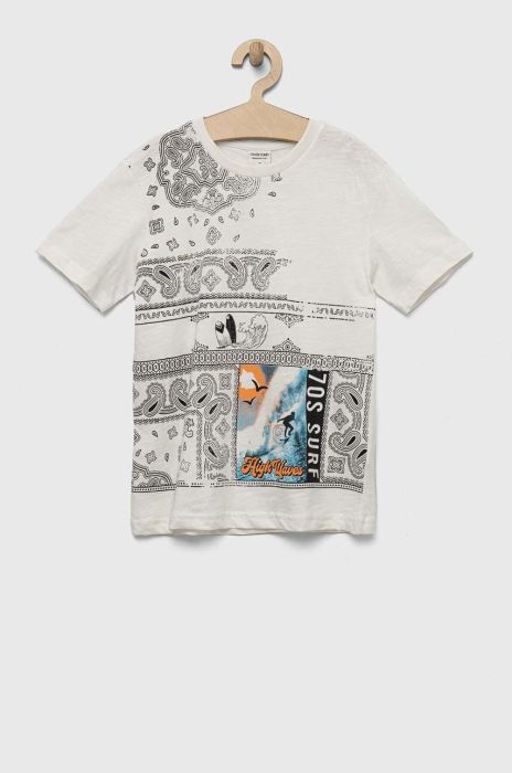 Дитяча бавовняна футболка Birba&Trybeyond колір білий з принтом (3219884)