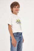Бавовняна футболка Mayoral колір білий з принтом