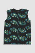 Дитячий бавовняний топ Coccodrillo колір чорний візерунок