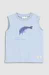 Бавовняний дитячий топ Coccodrillo з принтом колір блакитний Бавовняний дитячий топ Coccodrillo з принтом колір блакитний