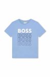 Дитяча бавовняна футболка BOSS з принтом колір блакитний (3058965) Дитяча бавовняна футболка BOSS з принтом колір блакитний (3058965)