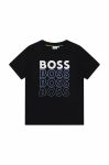 Дитяча бавовняна футболка BOSS колір синій з принтом Дитяча бавовняна футболка BOSS колір синій з принтом