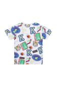 Дитяча бавовняна футболка Kenzo Kids колір білий візерунок