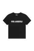 Дитяча бавовняна футболка Karl Lagerfeld колір чорний з принтом (3072195) Дитяча бавовняна футболка Karl Lagerfeld колір чорний з принтом (3072195)