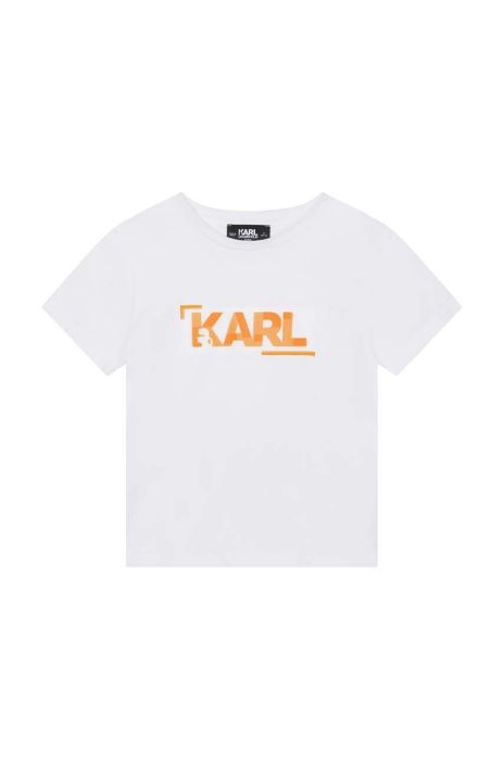 Дитяча бавовняна футболка Karl Lagerfeld колір білий з принтом (3205247) Дитяча бавовняна футболка Karl Lagerfeld колір білий з принтом (3205247)