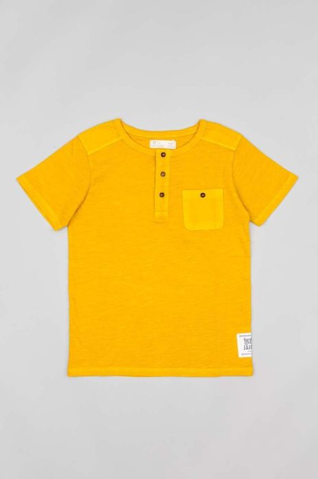 Дитяча бавовняна футболка zippy колір зелений однотонний Дитяча бавовняна футболка zippy колір зелений однотонний