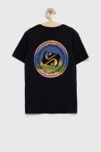 Дитяча бавовняна футболка Quiksilver колір чорний візерунок (3083403)