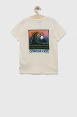 Дитяча бавовняна футболка Quiksilver колір бежевий з принтом (3137170)