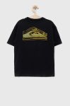Дитяча бавовняна футболка Quiksilver колір чорний з принтом (3104598) Дитяча бавовняна футболка Quiksilver колір чорний з принтом (3104598)
