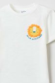 Бавовняна футболка для немовлят OVS колір білий з принтом Бавовняна футболка для немовлят OVS колір білий з принтом