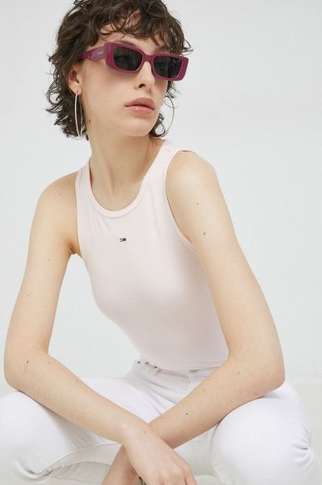 Топ Tommy Jeans жіночий колір рожевий (2983036) Топ Tommy Jeans жіночий колір рожевий (2983036)