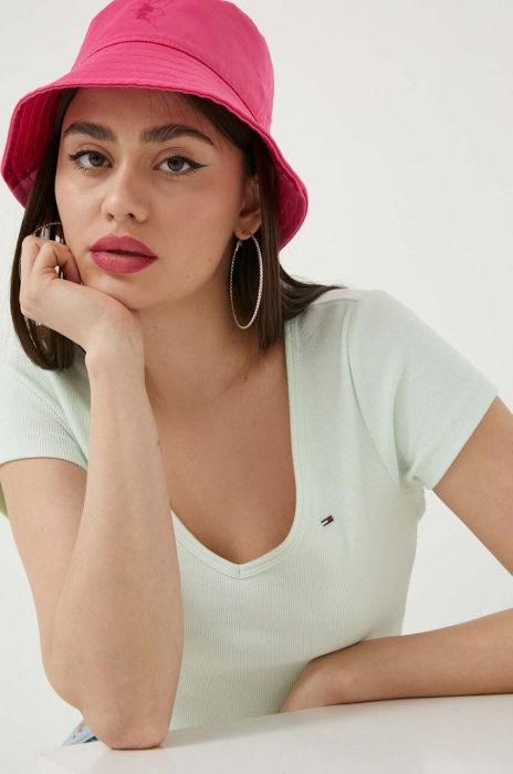 Футболка Tommy Jeans жіночий колір зелений (3291984) Футболка Tommy Jeans жіночий колір зелений (3291984)