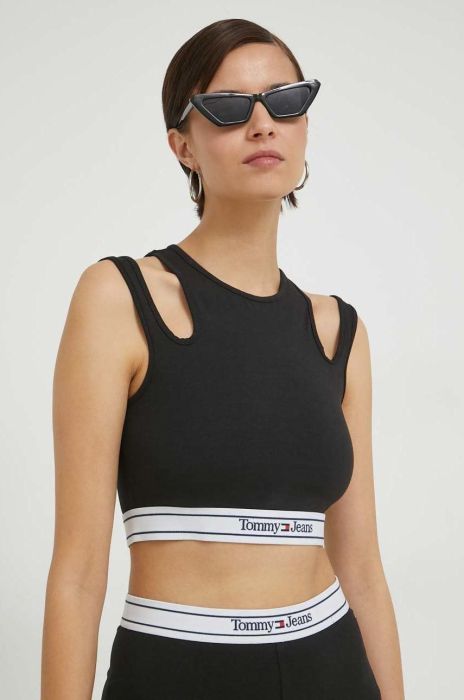 Топ Tommy Jeans жіночий колір чорний (2955688) Топ Tommy Jeans жіночий колір чорний (2955688)