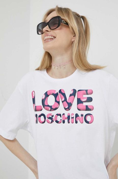 Бавовняна футболка Love Moschino колір білий (3153625) Бавовняна футболка Love Moschino колір білий (3153625)