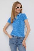 Бавовняне поло Polo Ralph Lauren колір блакитний (3347792)