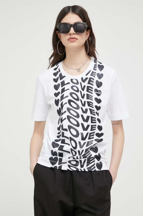 Бавовняна футболка Love Moschino колір білий (3192002) Бавовняна футболка Love Moschino колір білий (3192002)