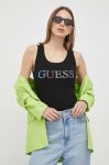 Бавовняний топ Guess колір чорний (3023666)