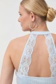 Топ Guess жіночий оголена спина колір блакитний Топ Guess жіночий оголена спина колір блакитний
