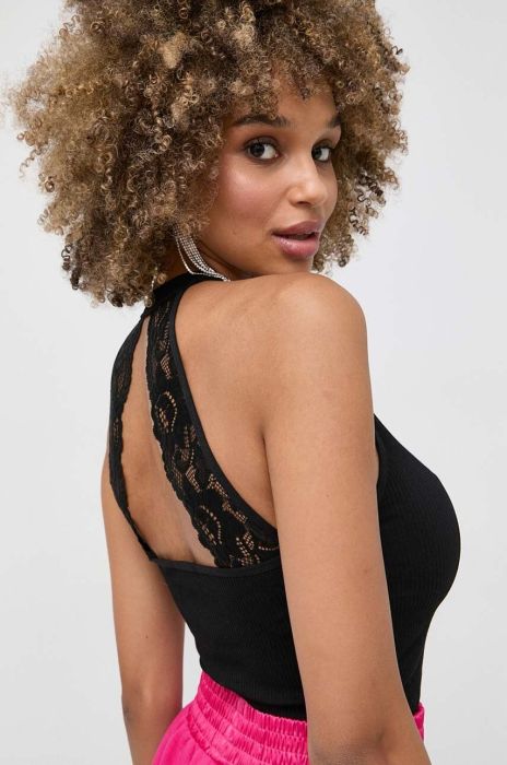 Топ Guess жіночий колір чорний оголена спина Топ Guess жіночий колір чорний оголена спина
