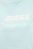 Бавовняний топ Guess колір бірюзовий Бавовняний топ Guess колір бірюзовий