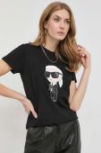 Бавовняна футболка Karl Lagerfeld колір чорний (2894178) Бавовняна футболка Karl Lagerfeld колір чорний (2894178)